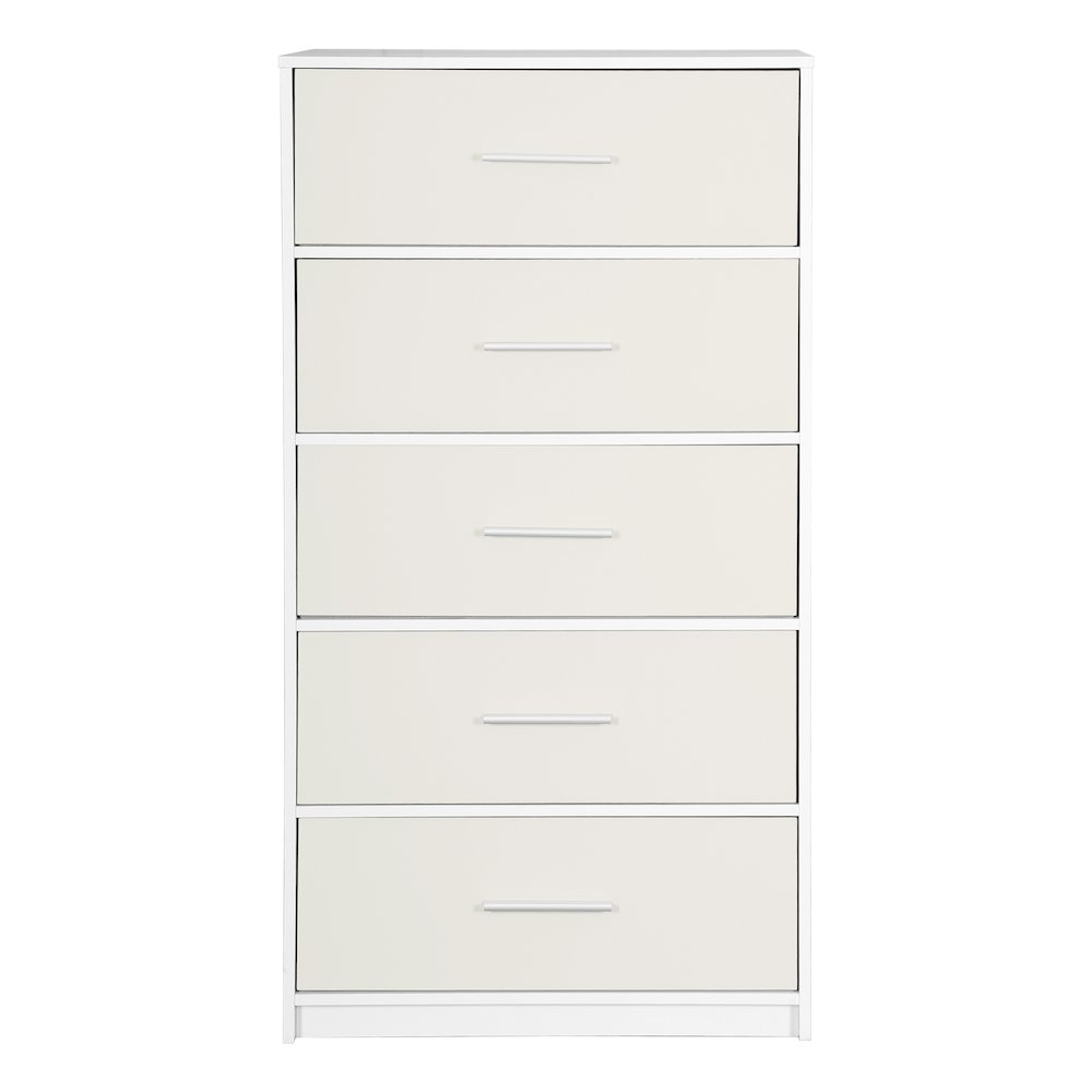 5-Drawer Dresser with Large Fabric Drawers, White. Picture 2