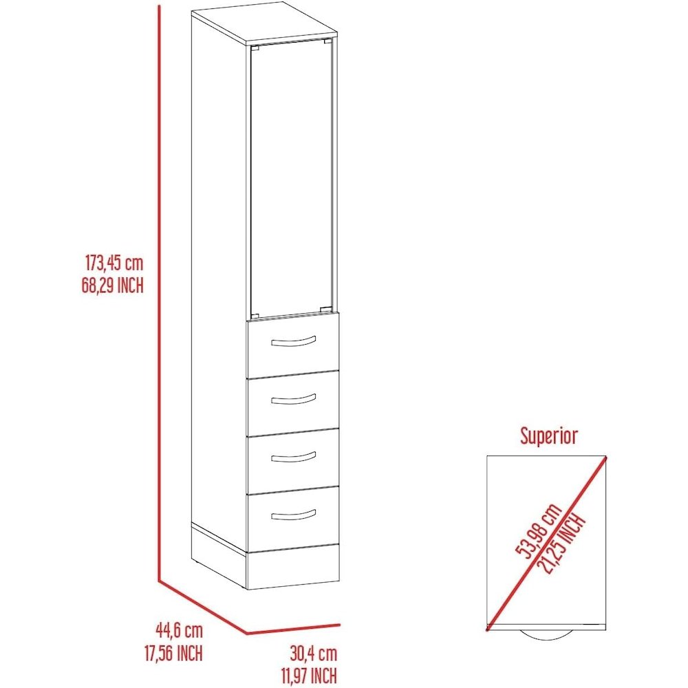 Vangard Linen Cabinet White MDF. Picture 6