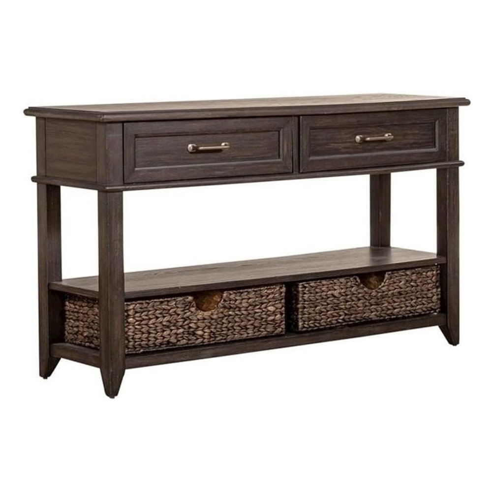 Mill Creek 2 Drawer Sofa Table in Peppercorn. Picture 2
