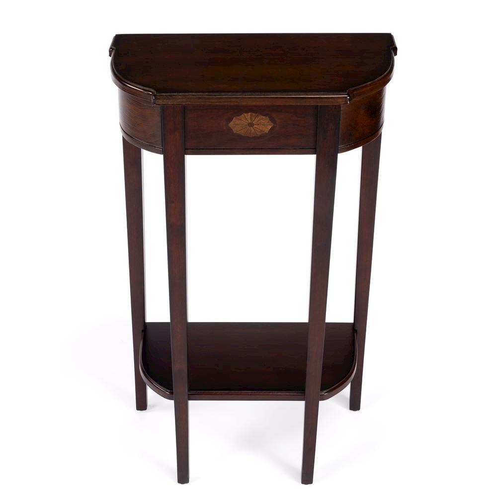 Elegant Narrow Entryway Table in Dark Brown for Living Room and Hall. Picture 2