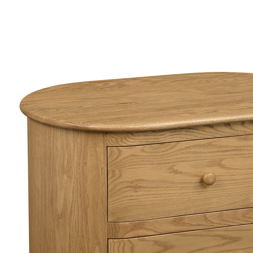 Astrid 2 - Drawer Nightstand In Solid Oak Wood. Picture 9