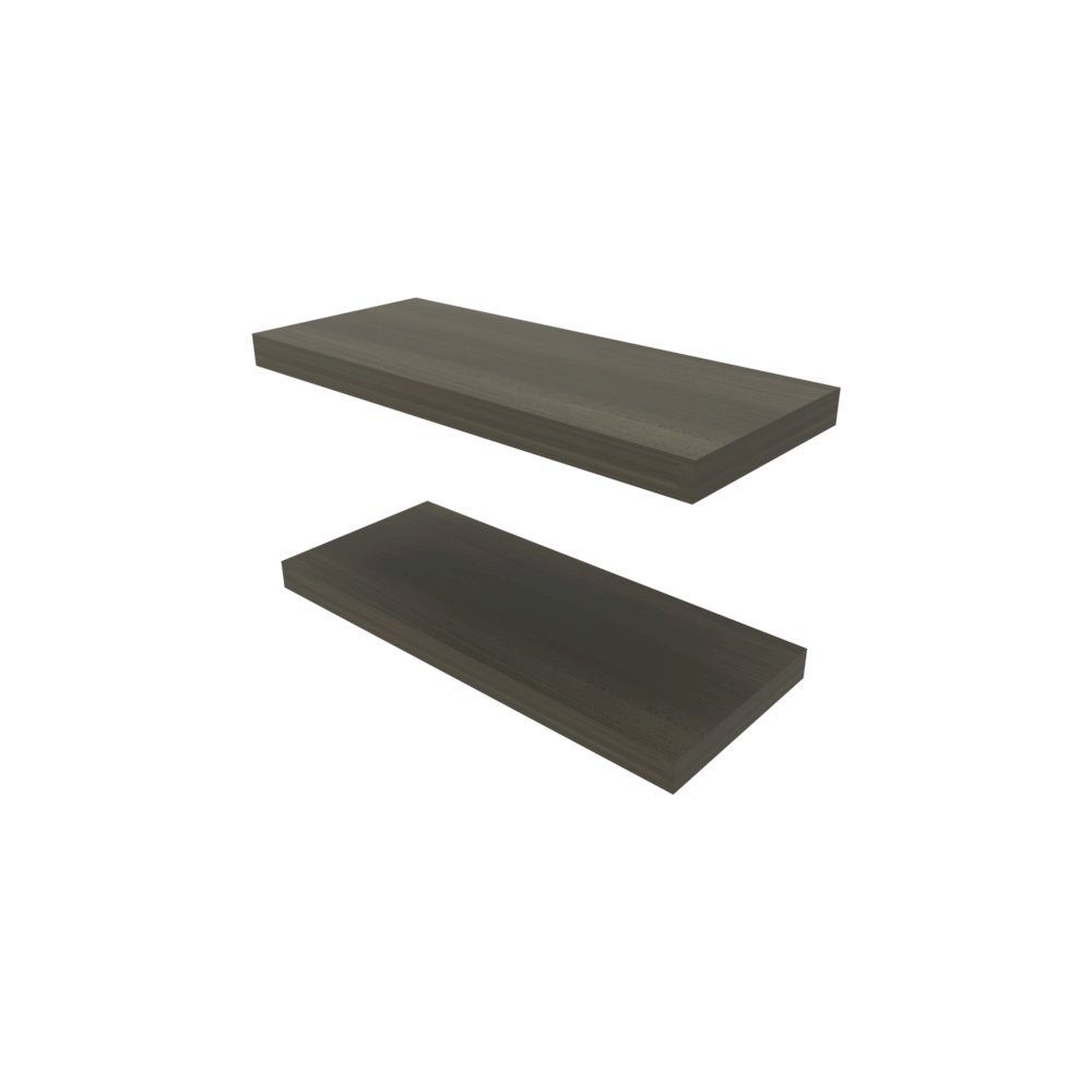 Iva Floating Shelf in Melamine x2,Smokey Oak. Picture 1