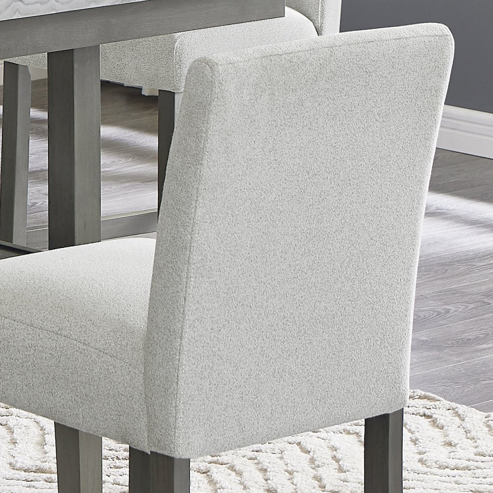 Selena Set of 2 Light Gray Fabric Counter Chairs with Gray Wood Frame & Footrest. Picture 4