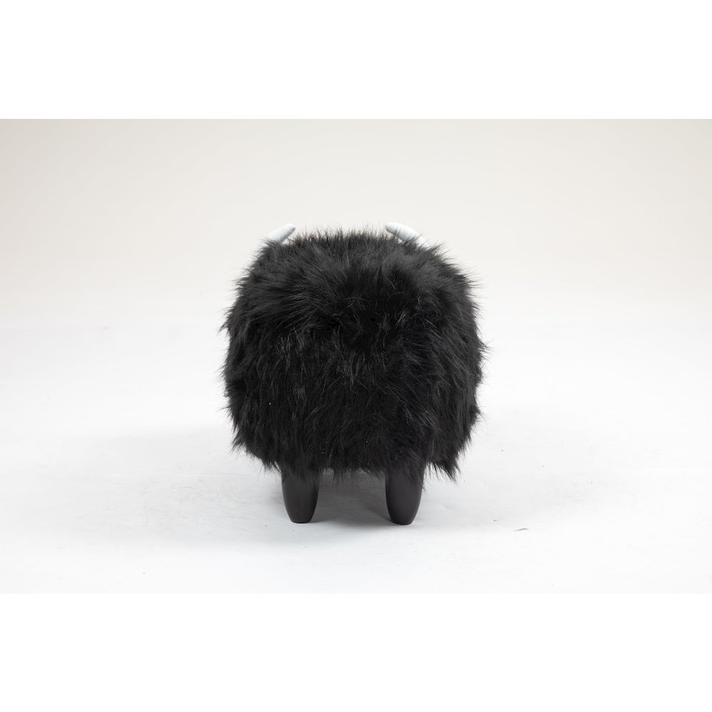 Home 2 Office Kids Harry the Cow Animal Sorage Ottoman Stool - Black Fur. Picture 3