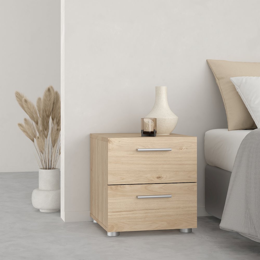 Austin 2 Drawer Nightstand - Set of 2, Jackson Hickory. Picture 2