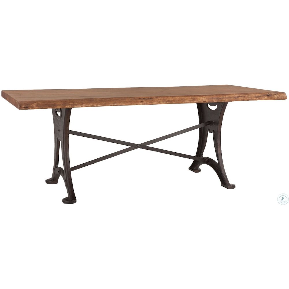Blayne 80-Inch Live Edge Dining Table with Antique Zinc Base. Picture 1