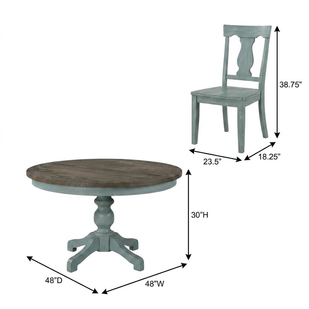 Round Dining Table Set with Cross-Back Chairs, Stylish and Durable. Picture 6