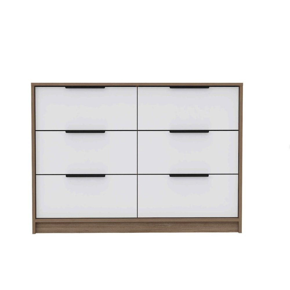 Kaia Four Drawer Double Dresser Pine / White MDF. Picture 1