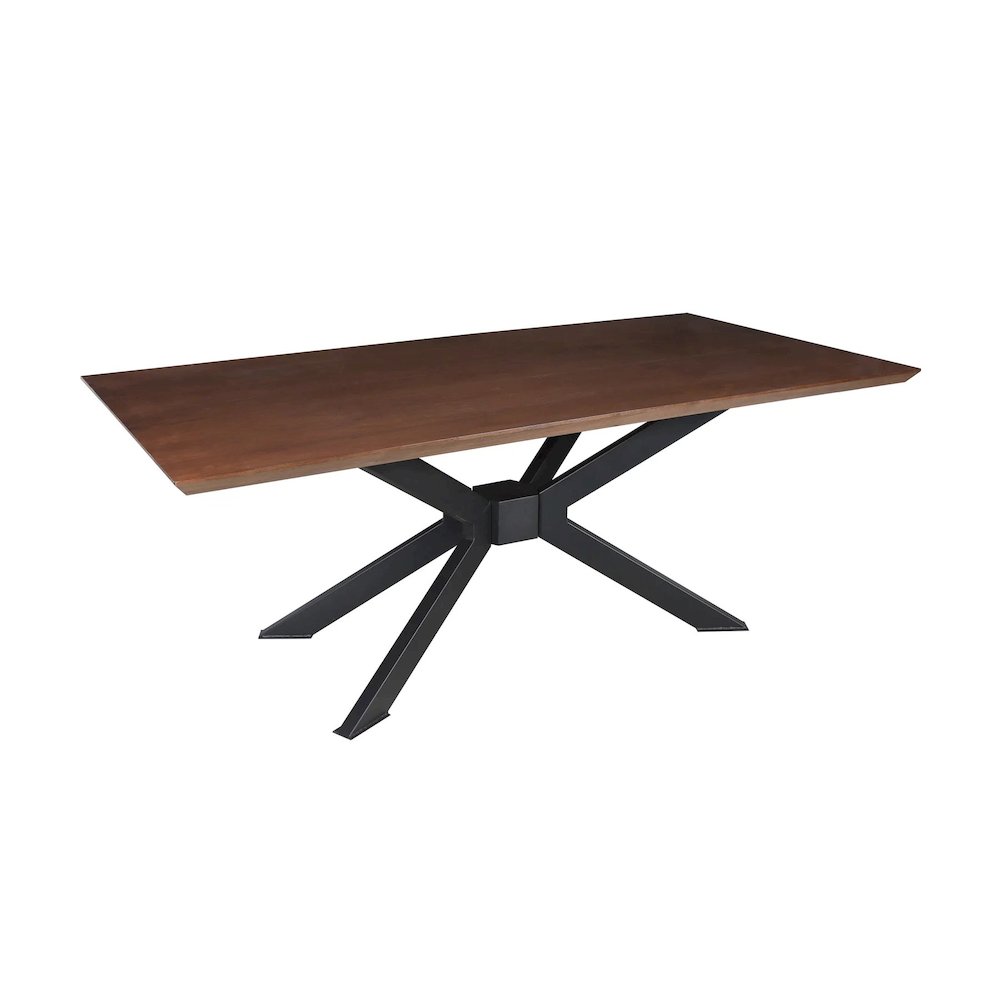 Contemporary Black Walnut Veneer Top Dining Table. Picture 2