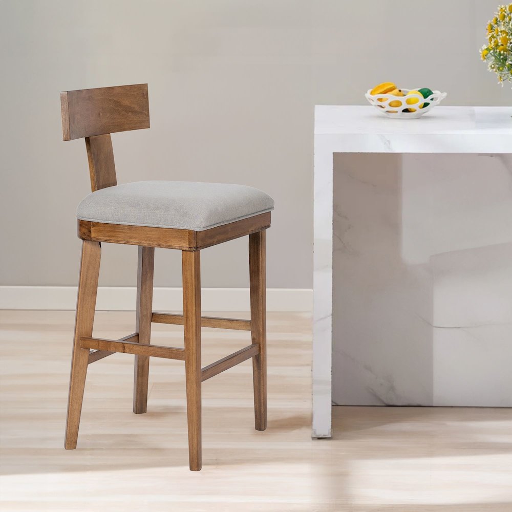 Theodora T- Back Bar Stool with Wood Seat Frame and Cushion. Picture 2