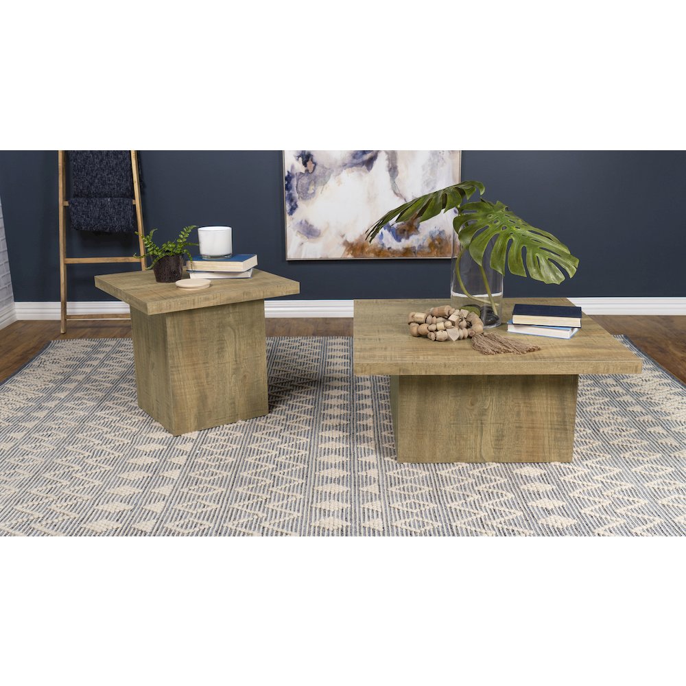 Devar 2-piece Square Coffee and End Table Set Mango. Picture 2
