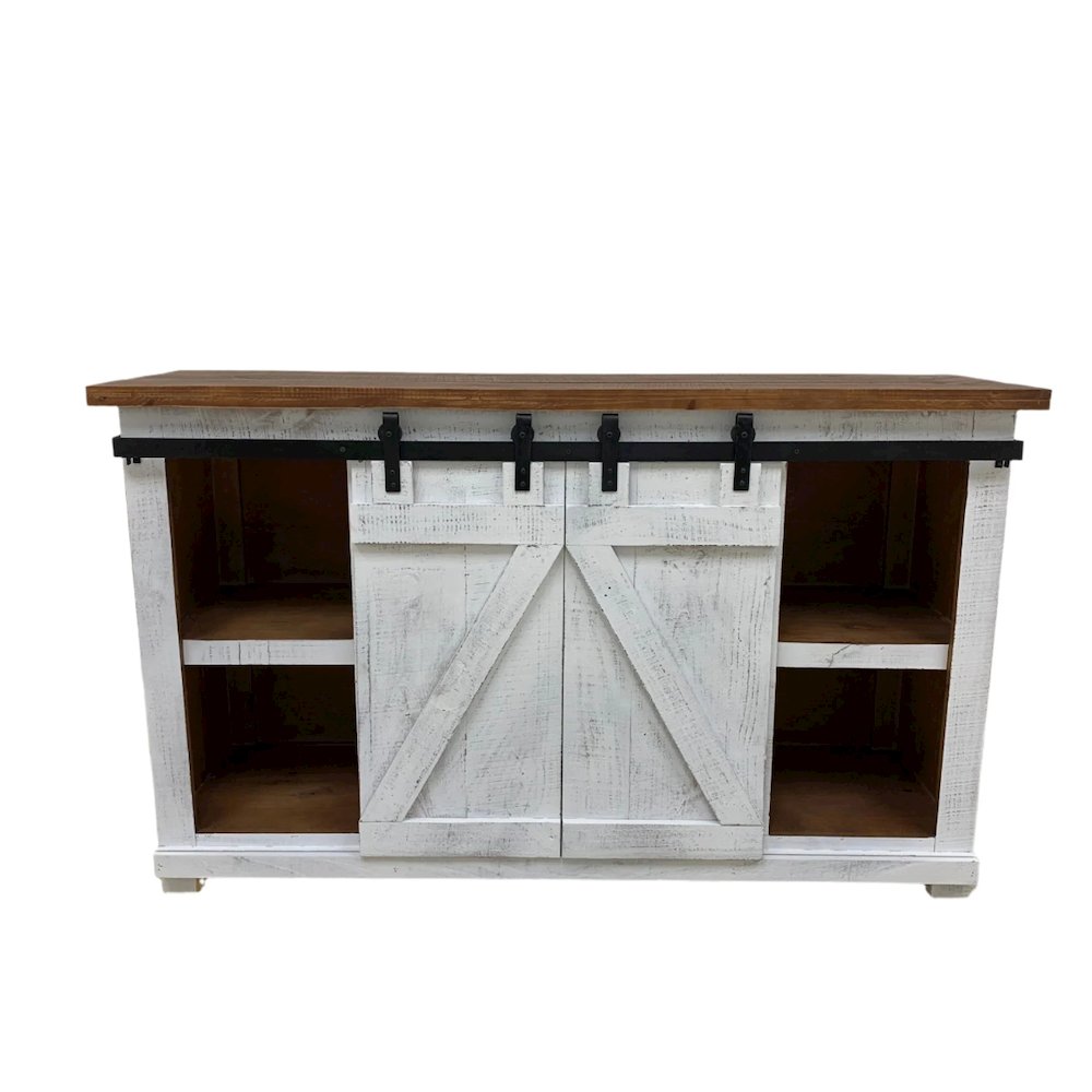 Westgate 60" Sliding Barn Door TV Stand - White. Picture 7
