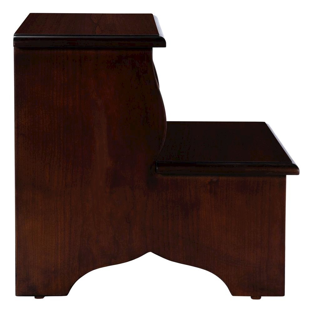 Dark Brown Wooden Step Stool for Adults and Kids with Durable Design. Picture 5