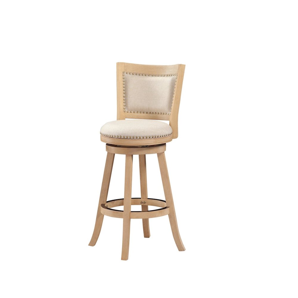 Melrose Swivel Bar Stool - Creme Wire-Brush. Picture 1