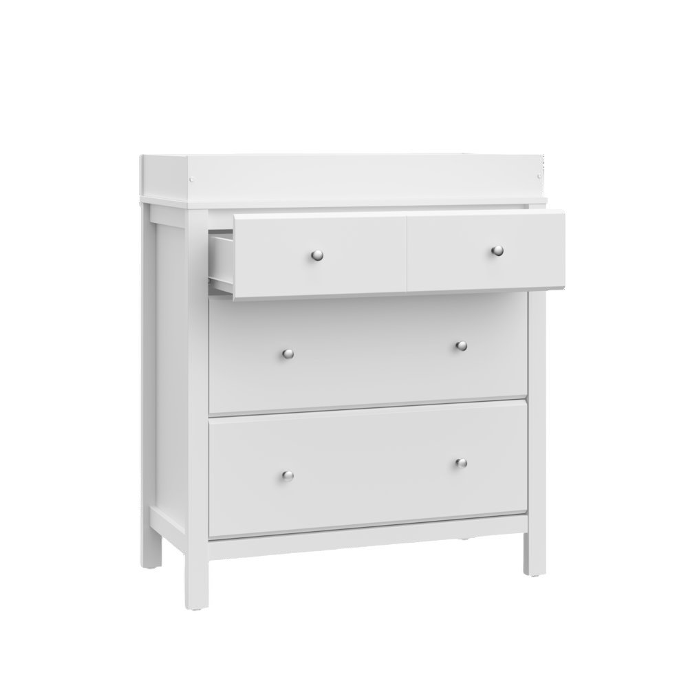 Storkcraft Carmel 3 Drawer Chest with Changing Topper (White). Picture 4