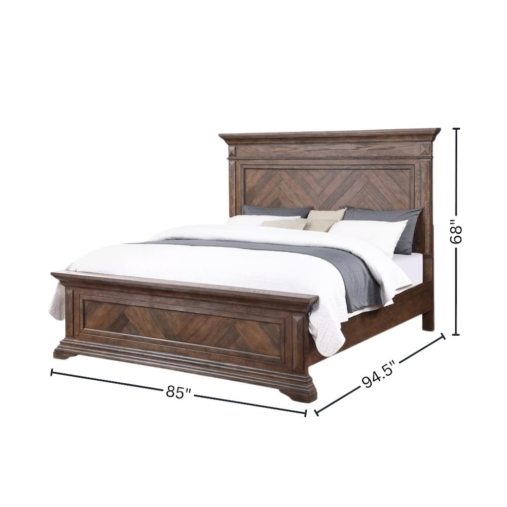 Solid Wood King Size Bed Frame – Wooden Bed Frame King in Walnut Finish. Picture 7