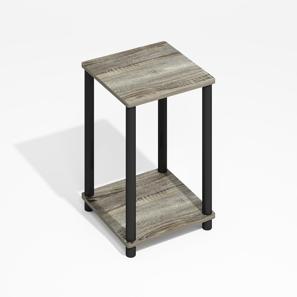 Turn-N-Tube End Table, Side Table, Grey Oak/Black. Picture 1
