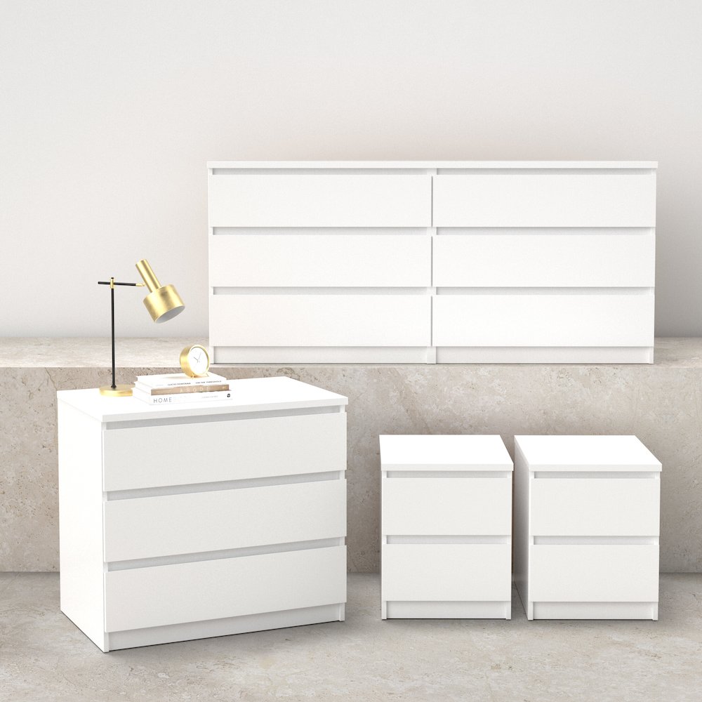 Scottsdale 4-Piece Bedroom Set, White High Gloss. Picture 2