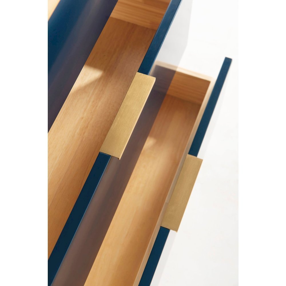 Divani 30'' Gloss Blue Vanity W/ Quartz Counter Top (Back Splash Free). Picture 4