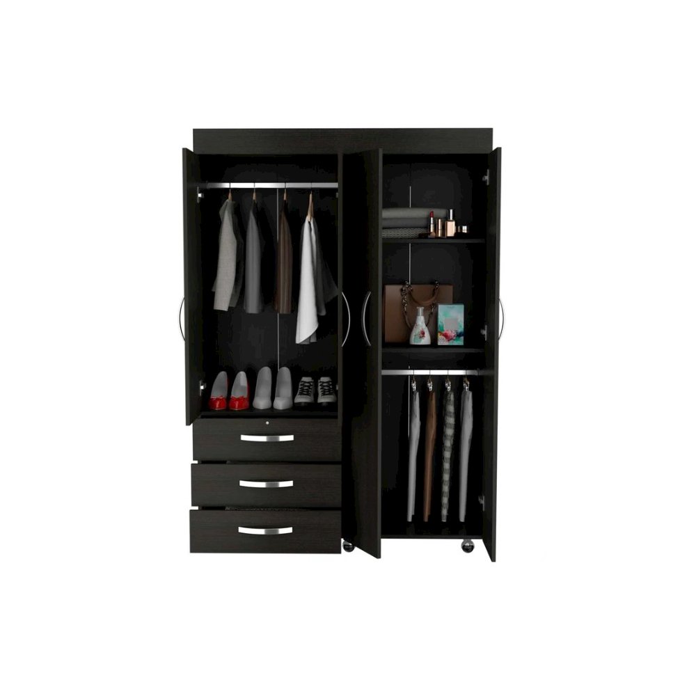 Denver Mobile Armoire Black MDF. Picture 2