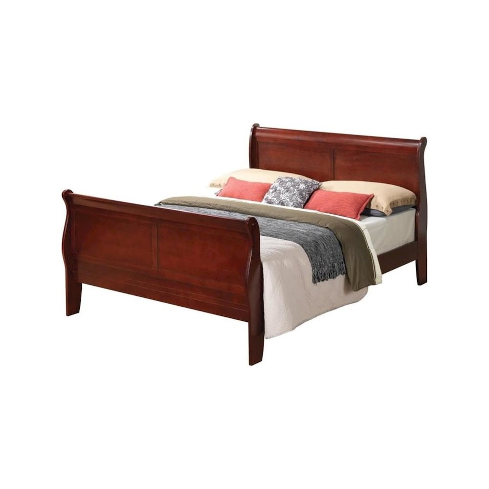 Glory Furniture Louis Phillipe Full Bed in Cherry Color. Picture 1