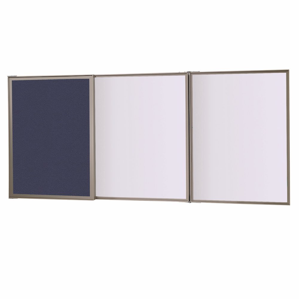 Ghent VisuALL PC Whiteboard Cabinet with Fabric Bulletin Board Exterior Doors, Gray. Picture 1