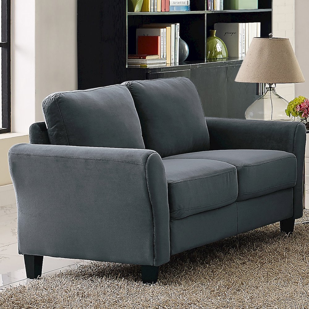 Westin Loveseat Rolled Arm Dark Grey. Picture 3