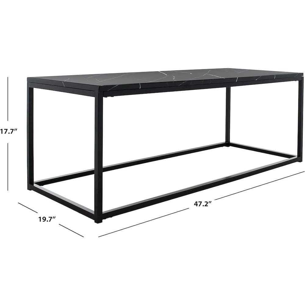 Home Baize Black Rectangle Coffee Table. Picture 3