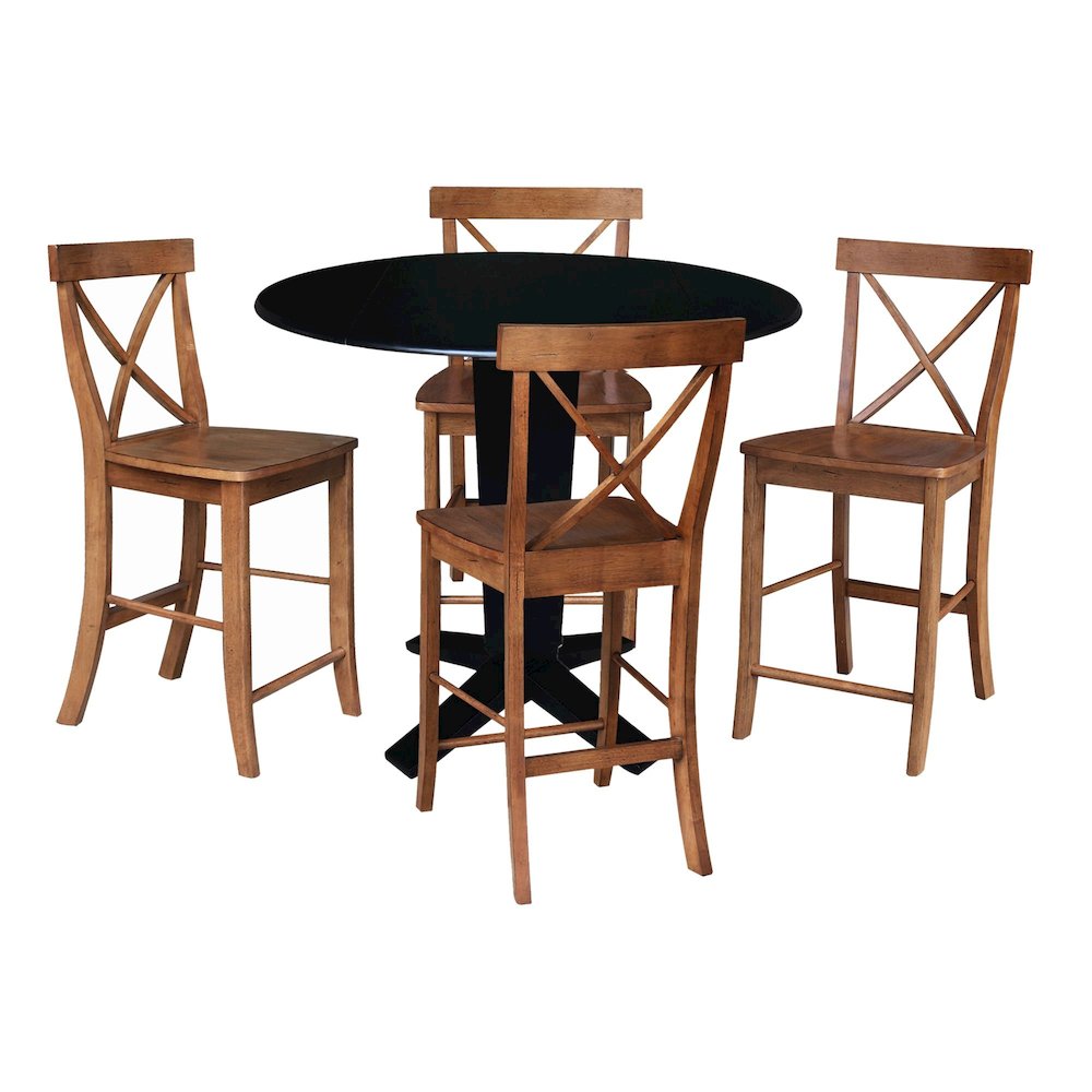 42 in Counter Height Dining Table with 4 Stools - 5 Piece Set. Picture 1