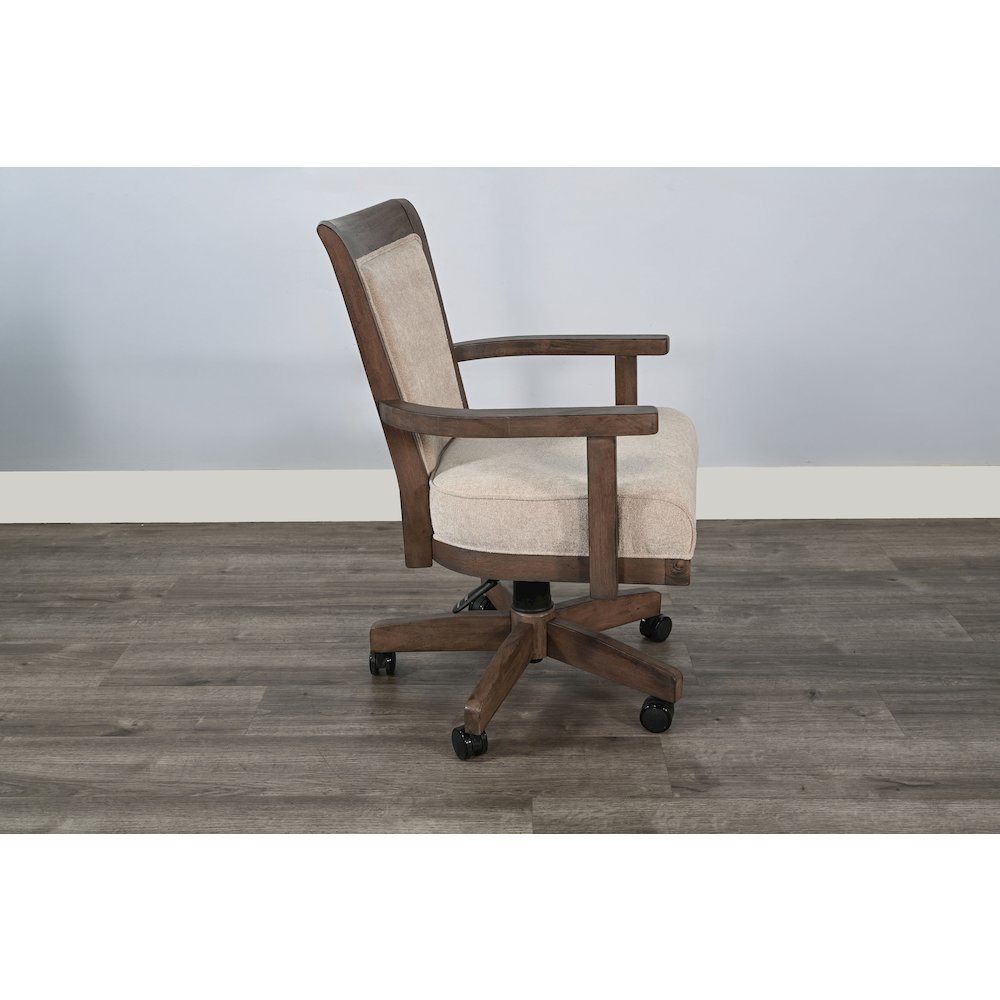 Game Chair with Casters, Beige Fabric. Picture 5