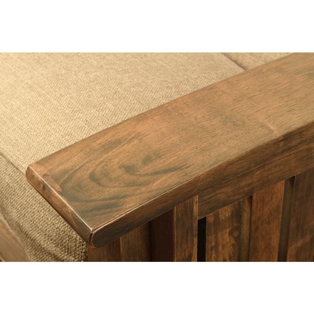 Washington Frame-Rustic Walnut Finish-Linen Charcoal Mattress. Picture 7