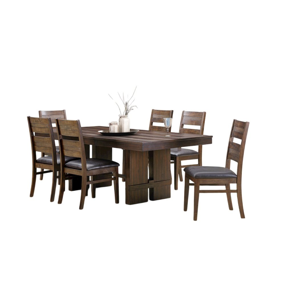 Dale 7-Piece Dining Set with 3 Sets of Chairs in Antique Brown. Picture 1