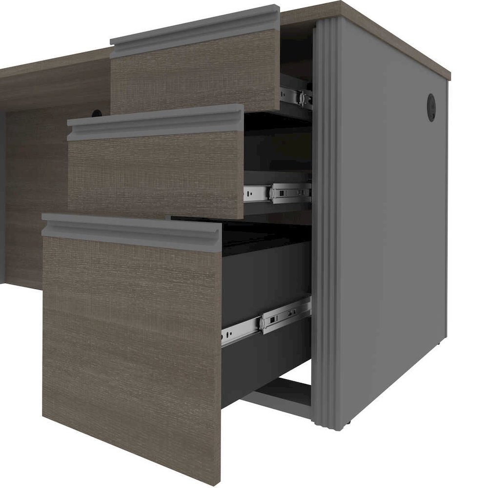 L-Shaped Desk with Pedestal. Picture 11