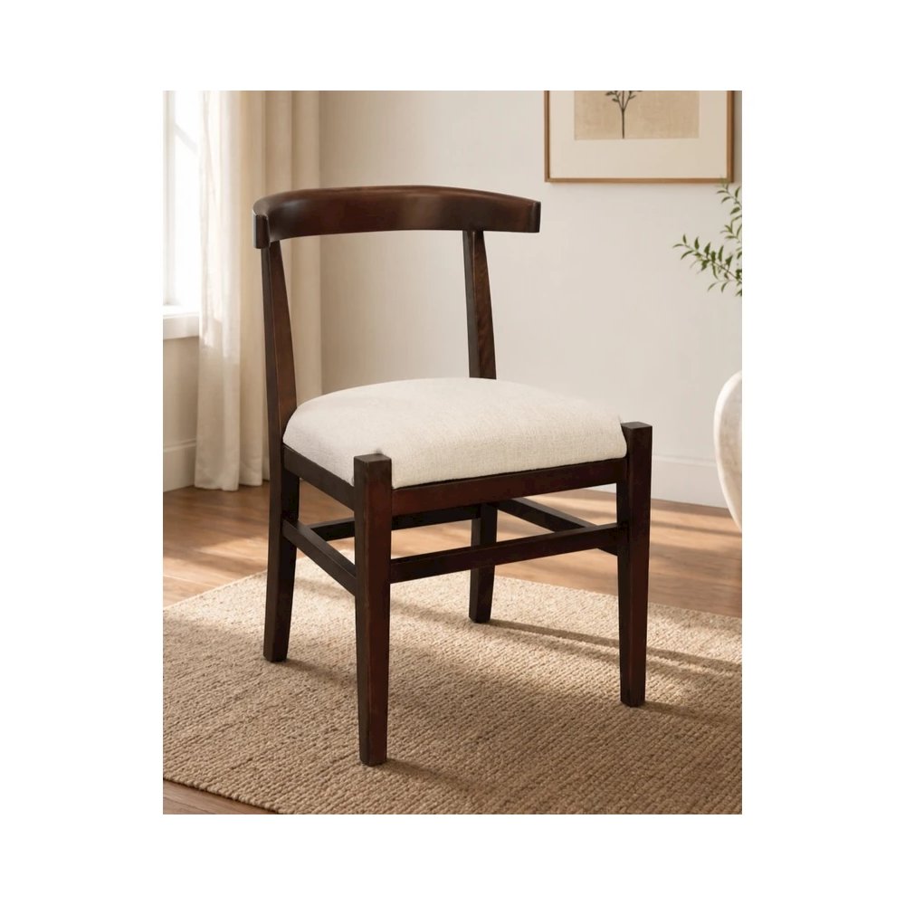 Hartford Mid-Century Modern Dining Chair with Performance Fabric Upholstery. Picture 2