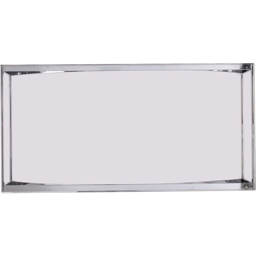 Glass Top Cocktail Table - Transitional Design, Chrome Metal and Glass. Picture 6