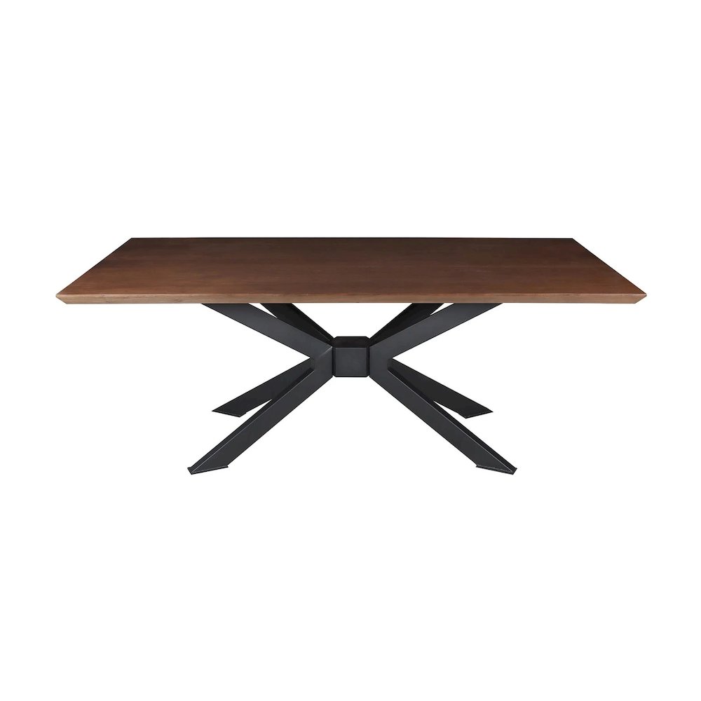 Contemporary Black Walnut Veneer Top Dining Table. Picture 1