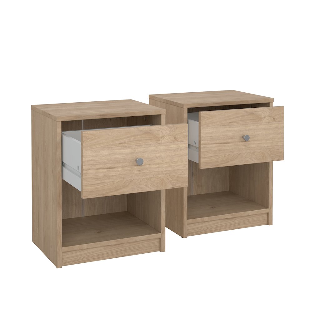Portland 1 Drawer Nightstand - Set of 2, Jackson Hickory. Picture 8