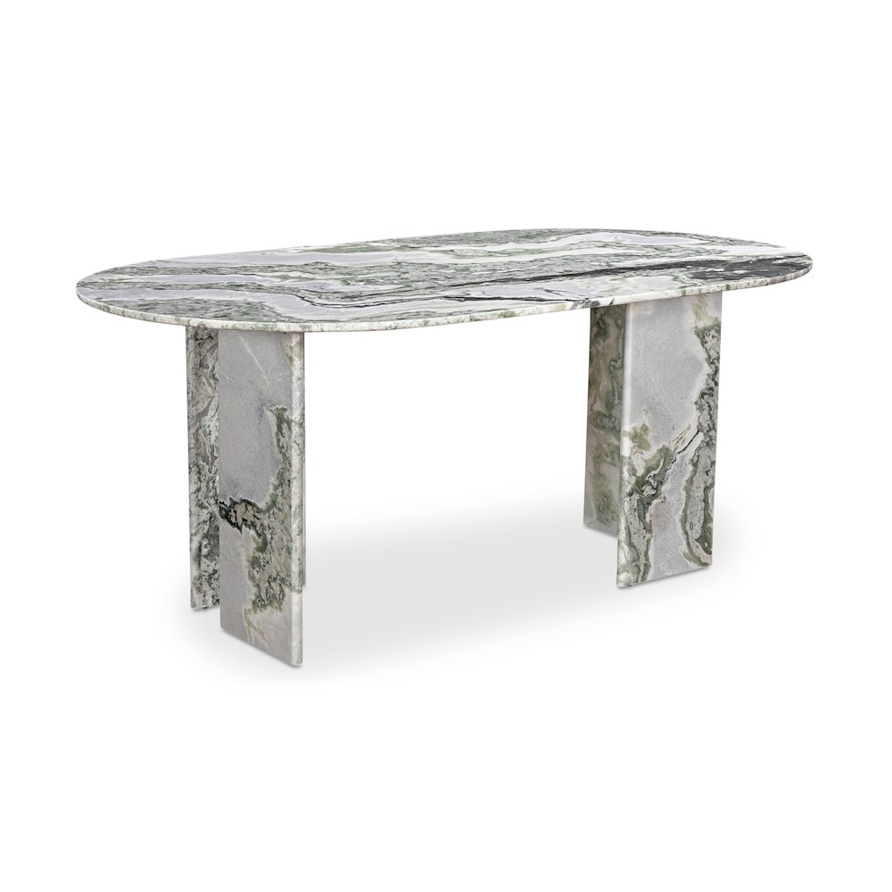 Celia Oval Dining Table Green Onyx Marble. Picture 5
