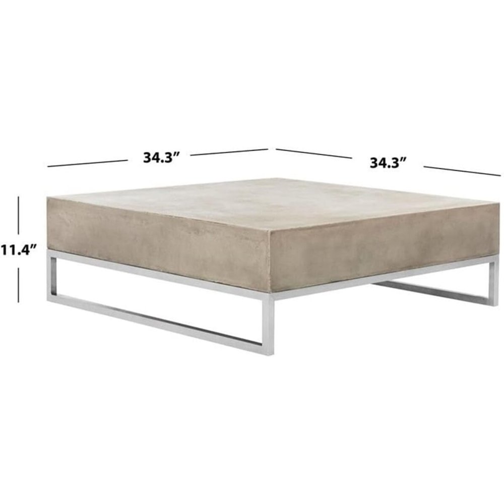 Eartha Indoor/Outdoor Modern Concrete 11.42-Inch H Coffee Table. Picture 3