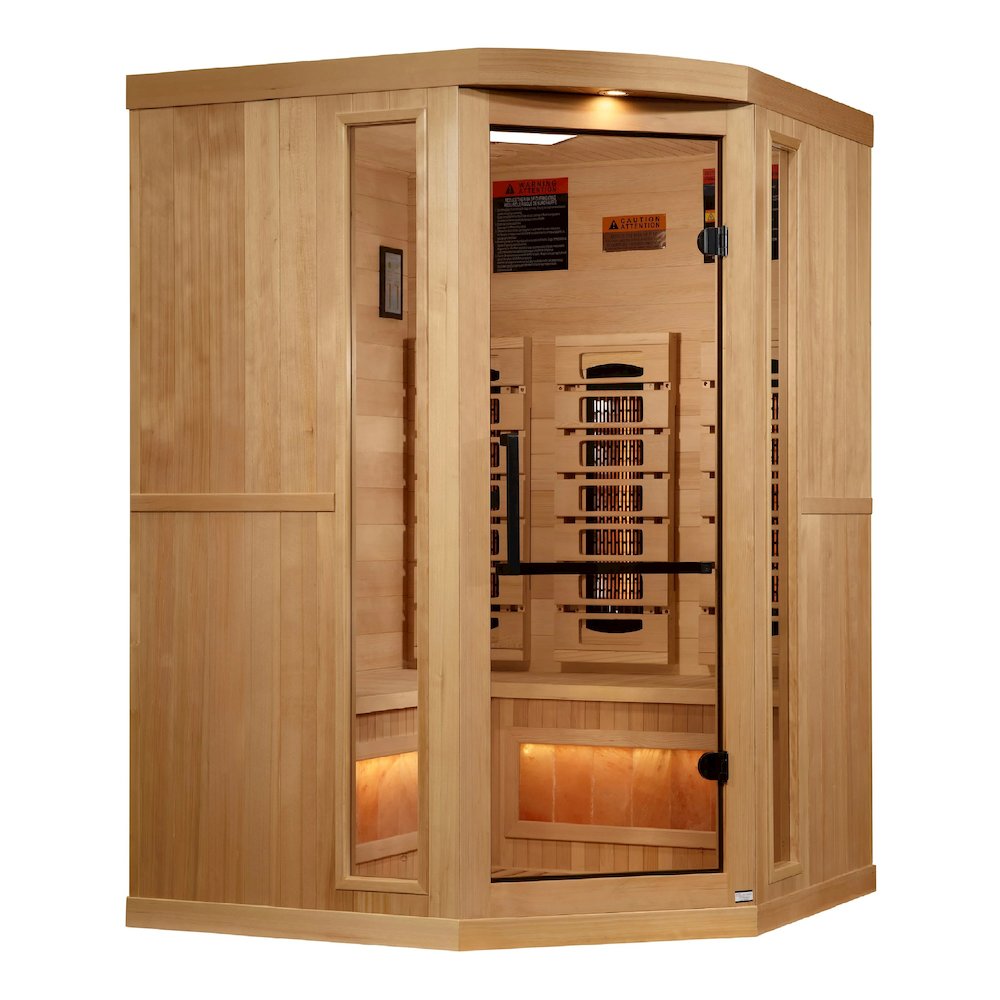 3-Person Corner Full Spectrum PureTech™ Near Zero EMF FAR Infrared Sauna. Picture 1