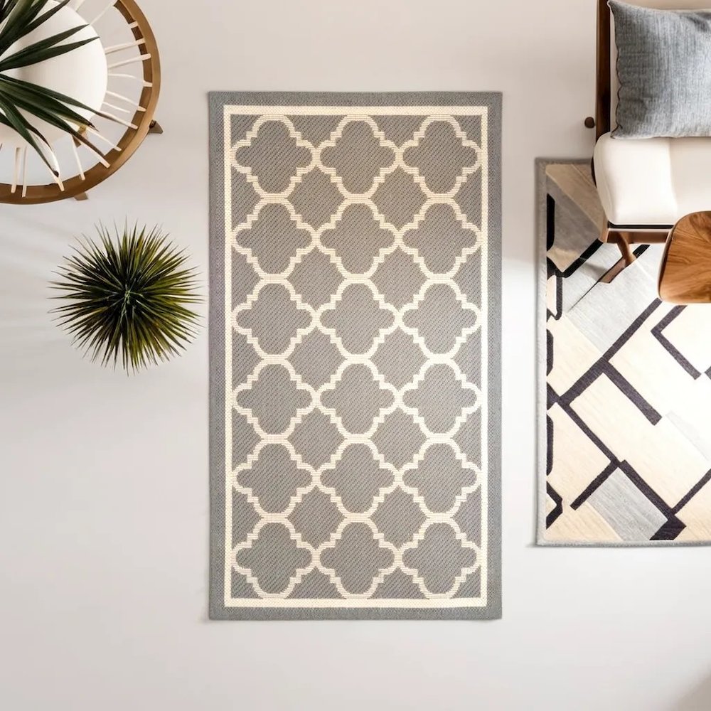 COURTYARD, ANTHRACITE / BEIGE, 2' X 3'-7", Area Rug, CY6918-246-2. Picture 2
