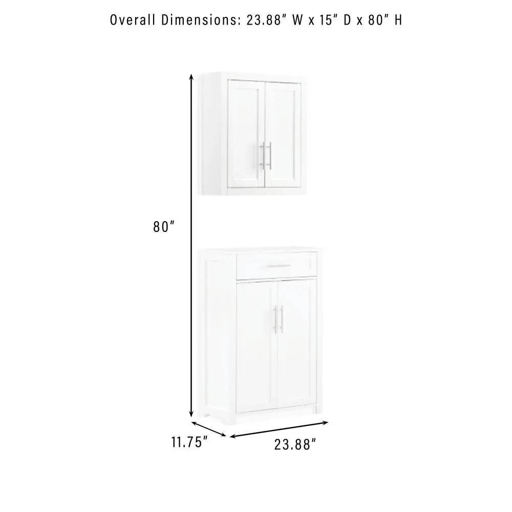 Savannah 2-Piece Storage Cabinet Set - Storage Cabinet & Wall Cabinet. Picture 5