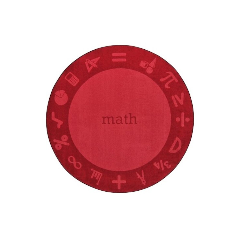 Kid Essentials STEAM 5'4" Round Area Rug in Color Math. Picture 1