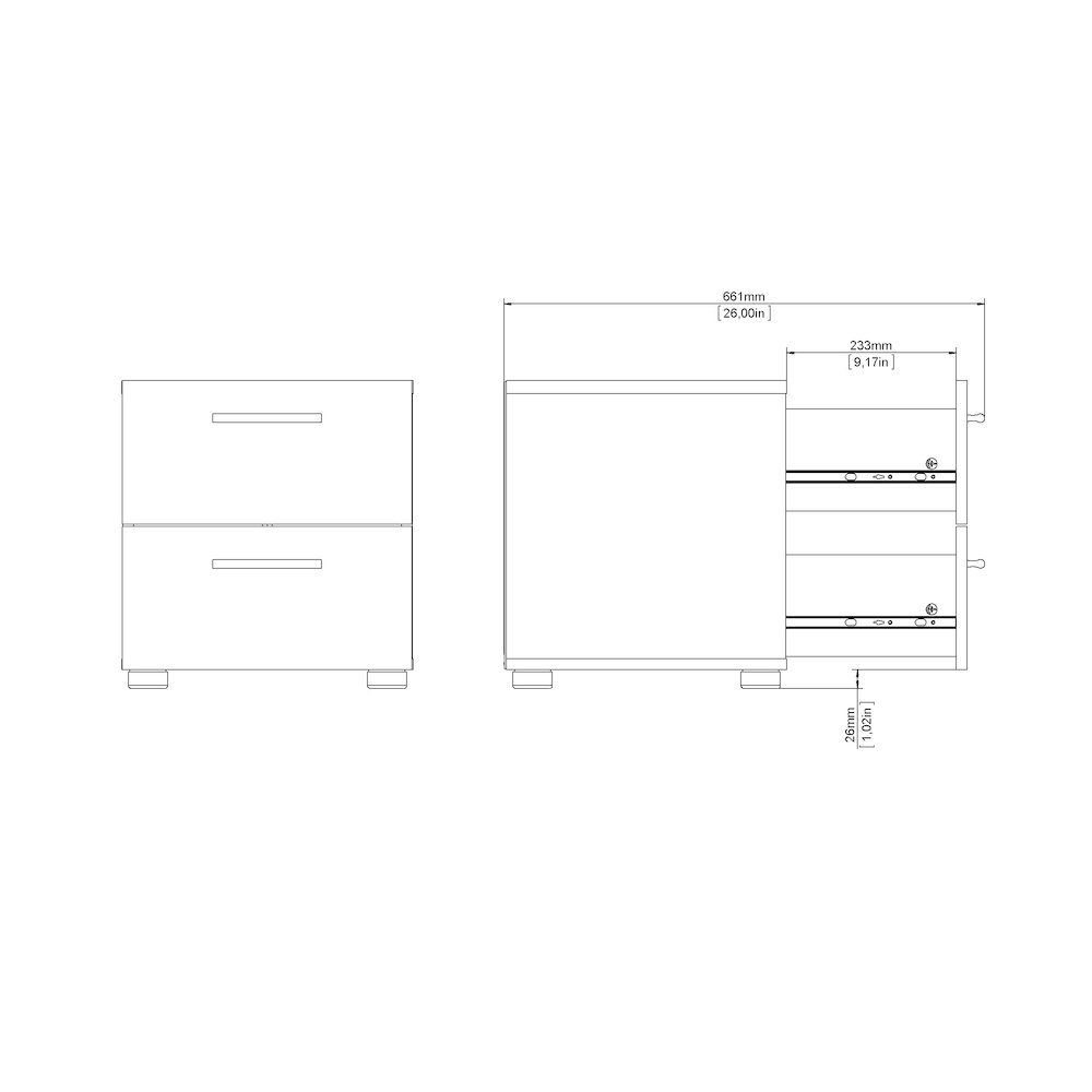 Austin 2 Drawer Nightstand - Set of 2, White. Picture 9