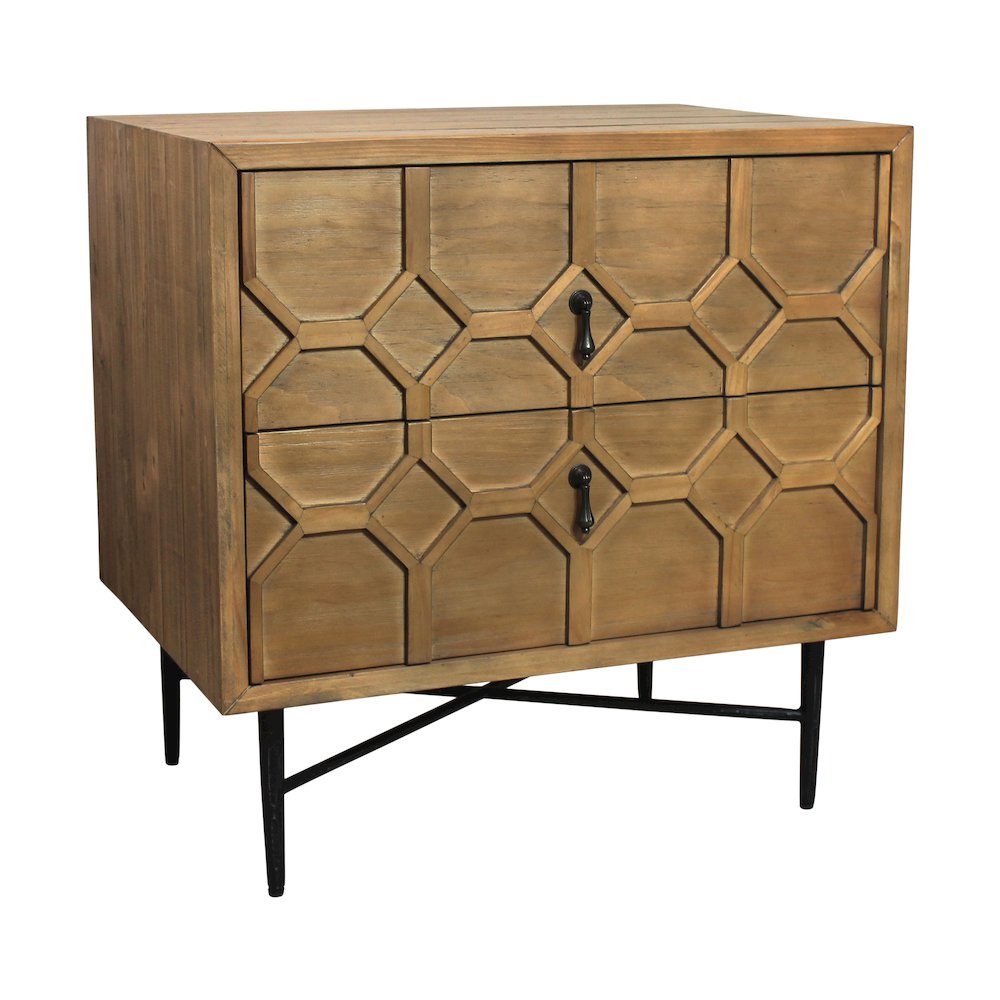 Samara 2-Drawer Small Nightstand - Natural. Picture 1