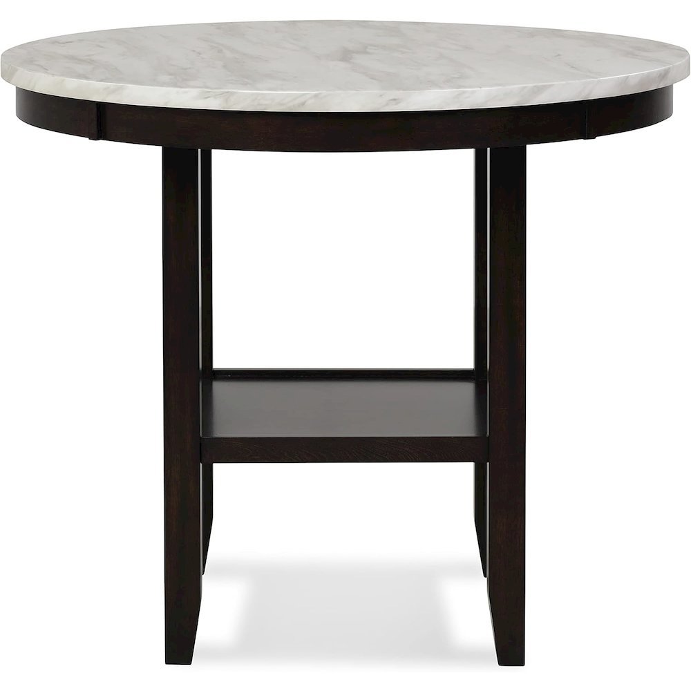 Round Wood Counter Table in Espresso Brown, Ideal for Dining Spaces. Picture 1