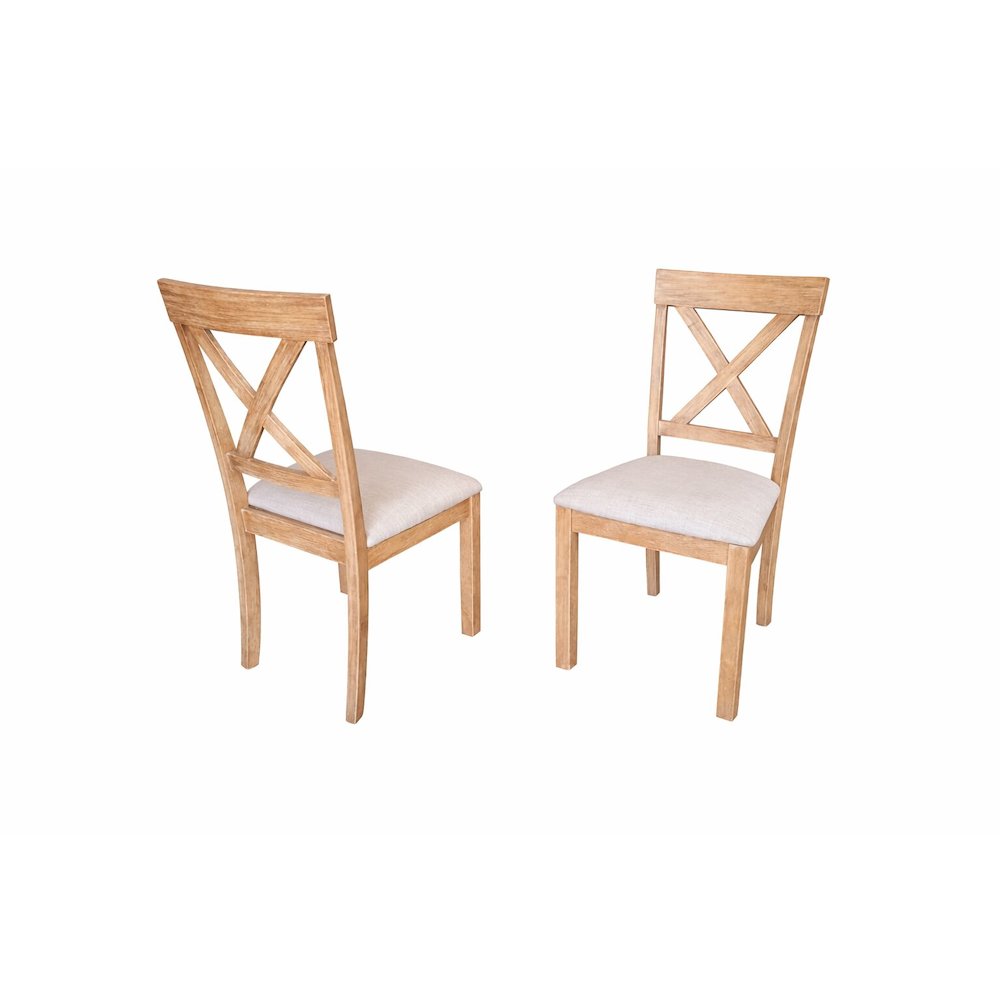 Best Master Furniture Janet 20" Wood Dining Chair in Driftwood (Set of 2). Picture 1