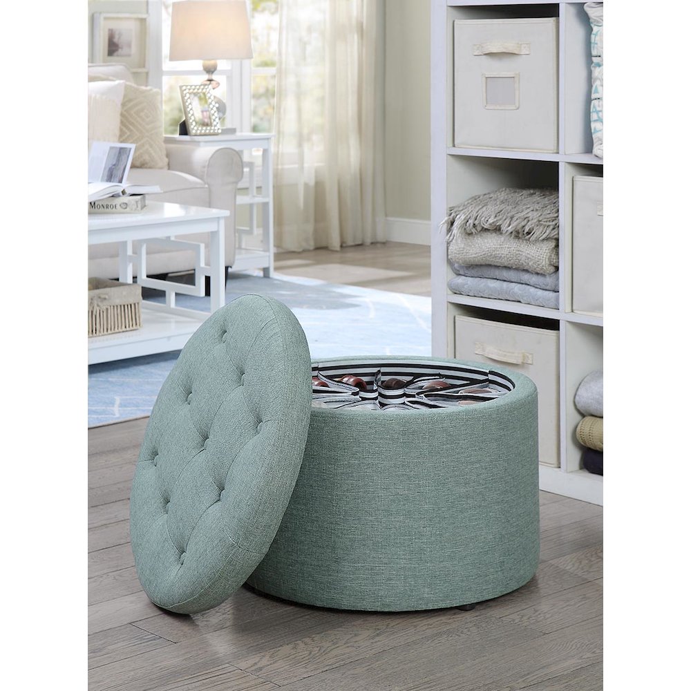 Designs4Comfort Round Shoe Ottoman. Picture 1