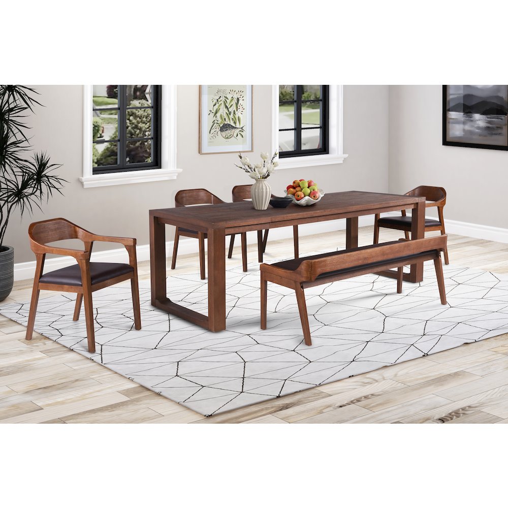 Rasmus 6pc Dining Set - Chestnut Wire-Brush Finish. Picture 11
