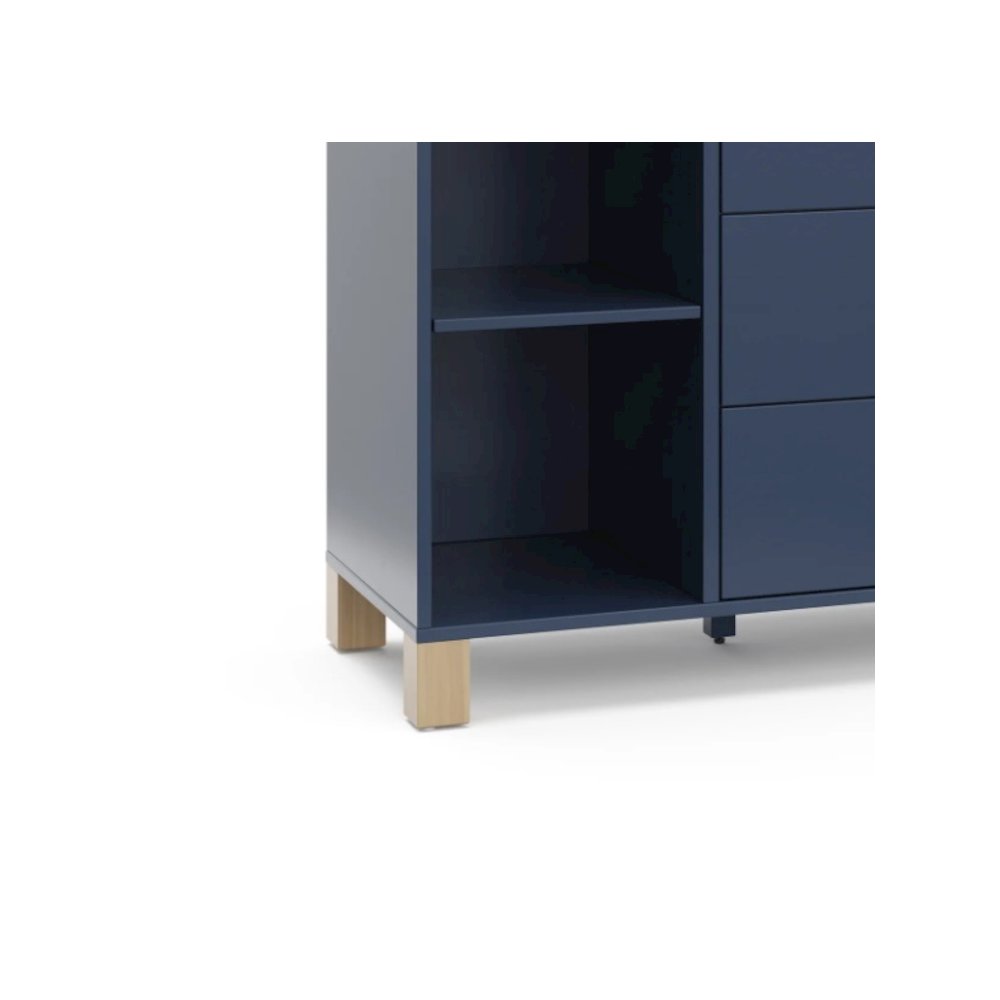 California 3 Drawer Combo Dresser - Midnight Blue with Driftwood. Picture 2